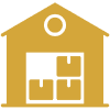 Warehouse icon with stacked boxes